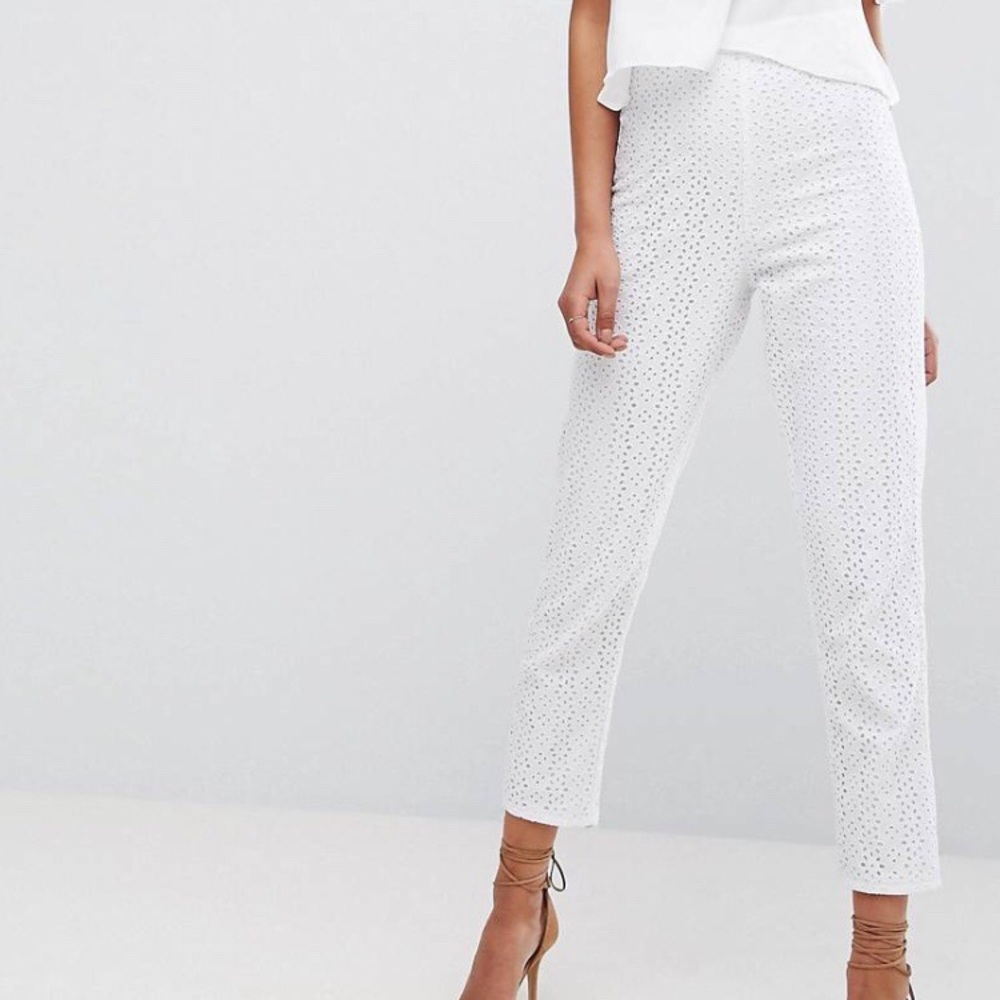 MissGuided Broderie Cigarette Pants. New with tags